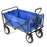 Vagoneta Plegable Reforzada con Ruedas Grandes, Construcción Robusta, Interior Espacioso, Carrito con Ruedas Ajustables