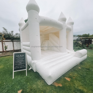 흰색 탄력 성 슬라이드 웨딩 바운스 하우스 콤보 파티 대여 야외 송풍기와 풍선 점프 하우스 - Product Image 3