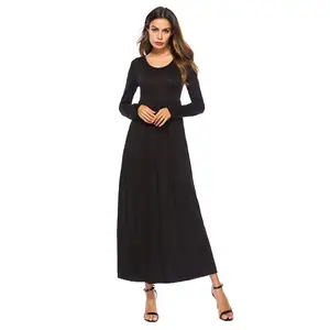 Spring new summer women's plus size solid color customizable Maxi Standardankle-length high-waisted dress with full dress 2024