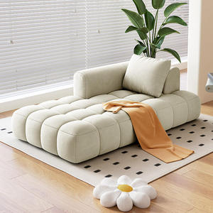 Sofá cama de tela color crema, sillón suave y cómodo para el hogar, dormitorio, balcón, apartamento, uso diario y de ocio. - Product Image 5