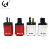 Conector de Alimentación CA de 3 Pines XSSH HIFI, Latón Chapado en Oro Rodio, 15A con Fusible, Conector Eléctrico con Orificio para Cable de 6.5 a 17mm