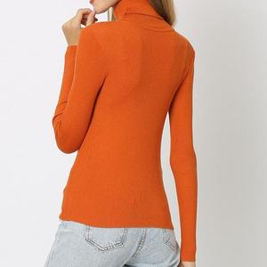 <span class=keywords><strong>Pull</strong></span> col roulé en maille côtelée fine à manches longues pour <span class=keywords><strong>femme</strong></span>, haut de gamme, collection automne-hiver, vente en gros - Product Image 5