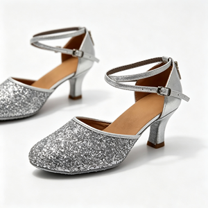 Chaussures de <span class=keywords><strong>danse</strong></span> pour femmes, argentées, classiques, avec doublure en coton pailleté, pour la <span class=keywords><strong>danse</strong></span> de salon/latine/salsa/<span class=keywords><strong>kizomba</strong></span> - Product Image 4