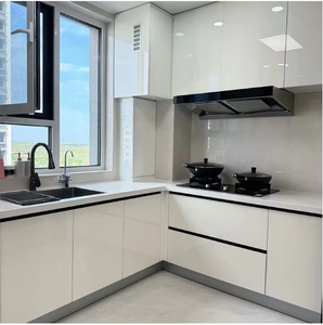 SANTOPOVA şık Modern mutfak: parlak beyaz dolaplar ve Minimalist tasarım - Product Image 3