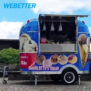Webetter Kleine Remorque Mobiele Airstream Hotdog Food Truck Aanhangwagen Volledig Uitgeruste Mini Mobiele Keuken Trailer Te Koop