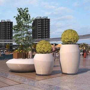 현대 유리 섬유 친환경 내구성 대형 높은 꽃병 냄비 바닥 꽃병 통로 기둥 스탠드 웨딩 홈 가든을위한 꽃 스탠드 - Product Image 4