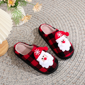 Pantuflas de Algodón de Santa Claus con Suela de TPR de Alta Calidad al por Mayor, Sandalias de Plataforma con Forro de Felpa de Alta Calidad al por Mayor - Product Image 3