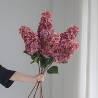 BL-8359 Fleurs artificielles d'hortensia européennes longues 83 cm à tige unique, broderie fragmentée, haute qualité, Fête des Mères, Saint-Valentin