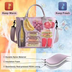 Collapsible <b>Insulated</b> Bento <b>Lunch</b> <b>Box</b> for School Children Cool Patterned Kids <b>Lunch</b> Bag with Front Pocket Strap - Product Image 2