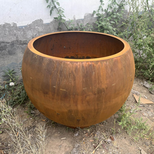 Pot de plantes en acier grand planteur de boule en métal <span class=keywords><strong>extérieur</strong></span> personnalisé - Product Image 3