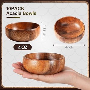 Bols de service de style japonais pour salades, soupes et pâtes, bols en bois <span class=keywords><strong>d</strong></span>'acacia pour aliments, résistants à la chaleur - Product Image 5
