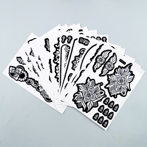 Bán Buôn Tái Sử Dụng Dính Tạm Thời Chân Toe Lưới Hollow Pvc Airbrush <span class=keywords><strong>Stencil</strong></span> Henna Hình Xăm Dán Cho Nghệ Thuật Cơ Thể - Product Image 6