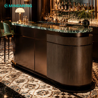 Porte-bouteilles en bois créatif de luxe moderne en forme de L, écologique, durable, facile à nettoyer, pour bars et comptoirs à cocktails