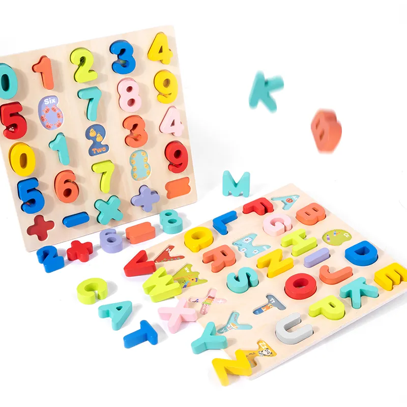 2024 뜨거운 판매 만화 나무 편지 알파벳 교육 장난감 맞춤형 어린이 영숫자 계발 퍼즐 CPC CE