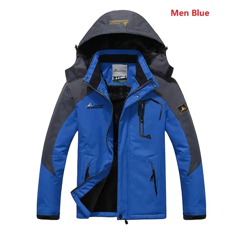Sıcak satış Mens kış ceket su geçirmez açık ceket özel rüzgarlık Hoodie ceket ceket ile fermuar Unisex için