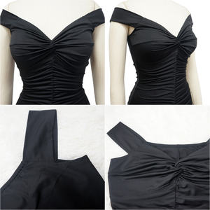 Весенне-летние облегающие платья на одно плечо с V-образным вырезом для женщин платья для выпускного вечера с разрезом и рюшами - Product Image 6