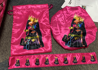 Bonnets et bandeaux en satin de soie pour cheveux, grand sac fourre-tout en satin avec cordon de serrage, ensemble de pochettes pour cheveux, promotion avec logo personnalisé