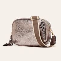Mini Zilverfolie Luxe Lederen Handtas Telefoon Camera Tassen Crossbody Sling Schouder Voor Vrouwen Pu Lederen Messenger Make-Up Tassen