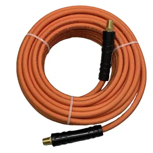 NEW LAY FLAT AIR HOSE 1/4"x50ft Engineered to be Kink Resistant, Ultra Ligihtweight and extremely Flexible with Swivel Fittings