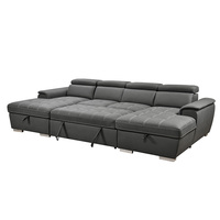 Canapé-lit trois places en tissu de style européen avec rangement et rembourrage en mousse, directement de l'usine, idéal pour centres commerciaux, hôtels, écoles et appartements