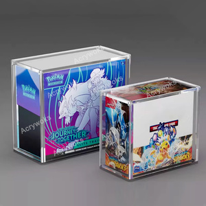 Sarung akrilik kotak penguat cipratan lipat Pokemon dengan tutup magnet kartu perdagangan pelindung Game TCG bening akrilik - Product Image 4