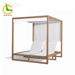 Chaise longue en teck meubles de patio chaise longue de plage lit de salon mobilier d'extérieur chaise longue en <span class=keywords><strong>bois</strong></span> chaises longues d'extérieur cabane de plage - Product Image 5