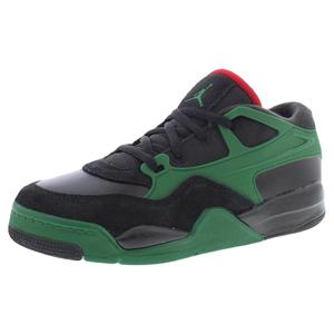 Chaussures Jordan 4 Rm Ps pour garçons, noir, rouge varsity, vert Gorge, style basketball - Product Image 1