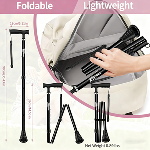 Nuovo Arrivo: Bastone da Passeggio Pieghevole Regolabile, Punta Rinforzata per <span class=keywords><strong>Tutti</strong></span> i Terreni, Nuovo Stile 2025 - Product Image 4