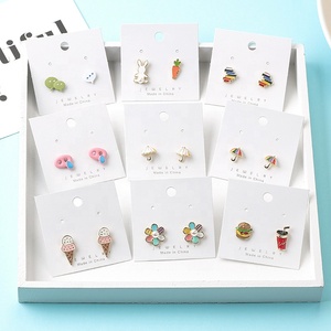 2023 mode Mignon Asymétrique Gouttes Boucles D'oreilles Coeur Crème Glacée Bande Dessinée de Boucle D'oreille Boucles D'oreilles pour les Femmes - Product Image 1