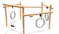 Grande balançoire extérieure en bois et en métal pour aire de jeux pour enfants