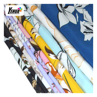 Tela de Poliéster y Elastano con Diseños de Flores, Rayas y Puntos, 95% Poliéster, 5% Elastano, Elástica en 4 Direcciones, para Vestidos, para Perú
