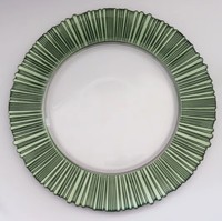 Assiettes de présentation et plats en verre plaqué or de 13 pouces pour fêtes et mariages
