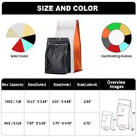 Sac de café de valve de papier d'aluminium de joint arrière sain d'OEM 250g 500g 1kg impression colorée étanche à l'humidité de conception scellable