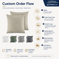 Housse de coussin carrée personnalisable OEM ODM au toucher doux avec fermeture éclair dissimulée, taie d'oreiller décorative