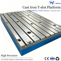 Plaque de sol en fonte à rainures en T de grande taille, haute rigidité, pour banc de travail modulaire – Fourniture directe usine
