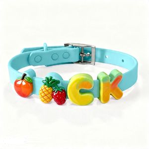 Nuovo Collare per Cani Fai-da-Te in Stile Cartone Animato con <span class=keywords><strong>Nome</strong></span> Personalizzato e Lettere in Silicone Morbido, Impermeabile e Regolabile per Tutte le Stagioni - Product Image 2