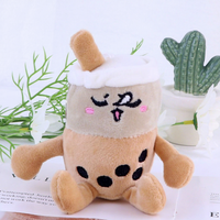 Porte-clés en peluche tasse de thé au lait perlée mignonne de 12 cm, jouet doux, cadeaux personnalisés en gros