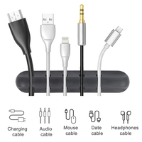 Pengatur Kabel Silikon, Penggulung Kabel Data USB, Penjepit Kabel Fleksibel, Pengatur Kabel Meja