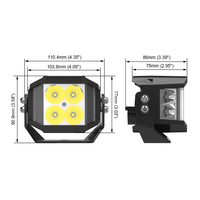 Feux LED de travail série 3064 de 4 pouces 60W avec DRL ambre, faisceau spot latéral, pour conduite tout-terrain, Jeep, camion, VTT, UTV