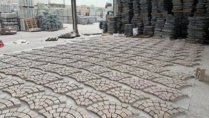 Bán buôn ánh sáng màu Xám Granite fan hâm mộ hình khối lát bền ngoài trời sàn tùy chỉnh thiết kế đồ họa củng cố dịch vụ - Product Image 3