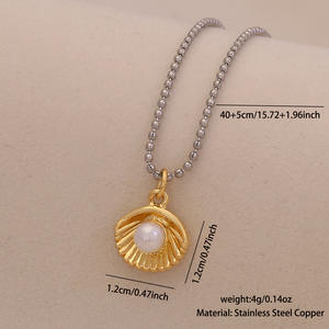 YW gaya Bohemian perhiasan musim panas pantai laut untuk anak perempuan kalung jimat bintang ikan impian baja tahan karat - Product Image 5