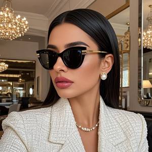 Gafas de Sol de Diseño de Lujo con Montura Metálica y Lentes de PC con Protección UV400, Modelo Ojo de Gato, Gafas de Sol de Moda para Mujer, Catálogo de las Más Vendidas - Product Image 1