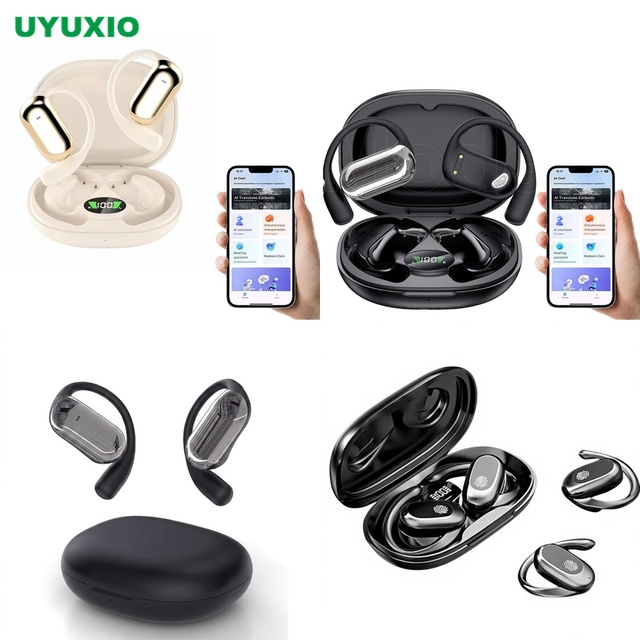 Translator Headphones BT 5.4 Real-Time Translation Open-Ear 144 Languages OWS No Subscription 4 Modes Wireless Earbuds Pro