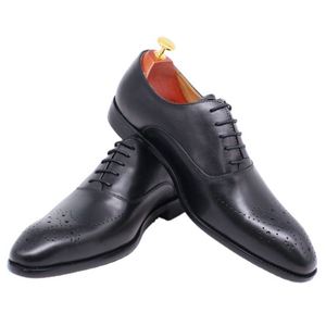 Chaussures habillées en cuir véritable Oxford pour hommes, couleur gris - Product Image 1