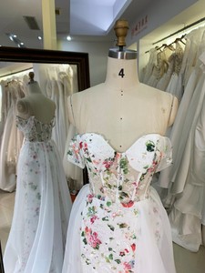 Vestido de Fiesta de Lujo con Cola Larga, Estilo Sirena, Tul con Encaje Floral, Color Blanco, para Graduación, Noche, 2026 - Product Image 2