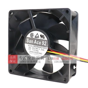 Sanyo Denki 90mm Axial <b>Fan</b> 24V 0.55A 9G0924G1D03 High Airflow Inverter Cooling <b>Fan</b> - Product Image 3