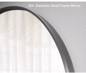 <span class=keywords><strong>Espejo</strong></span> de Baño Moderno con Marco de Acero Inoxidable 304 y Diseño Irrompible - Product Image 3