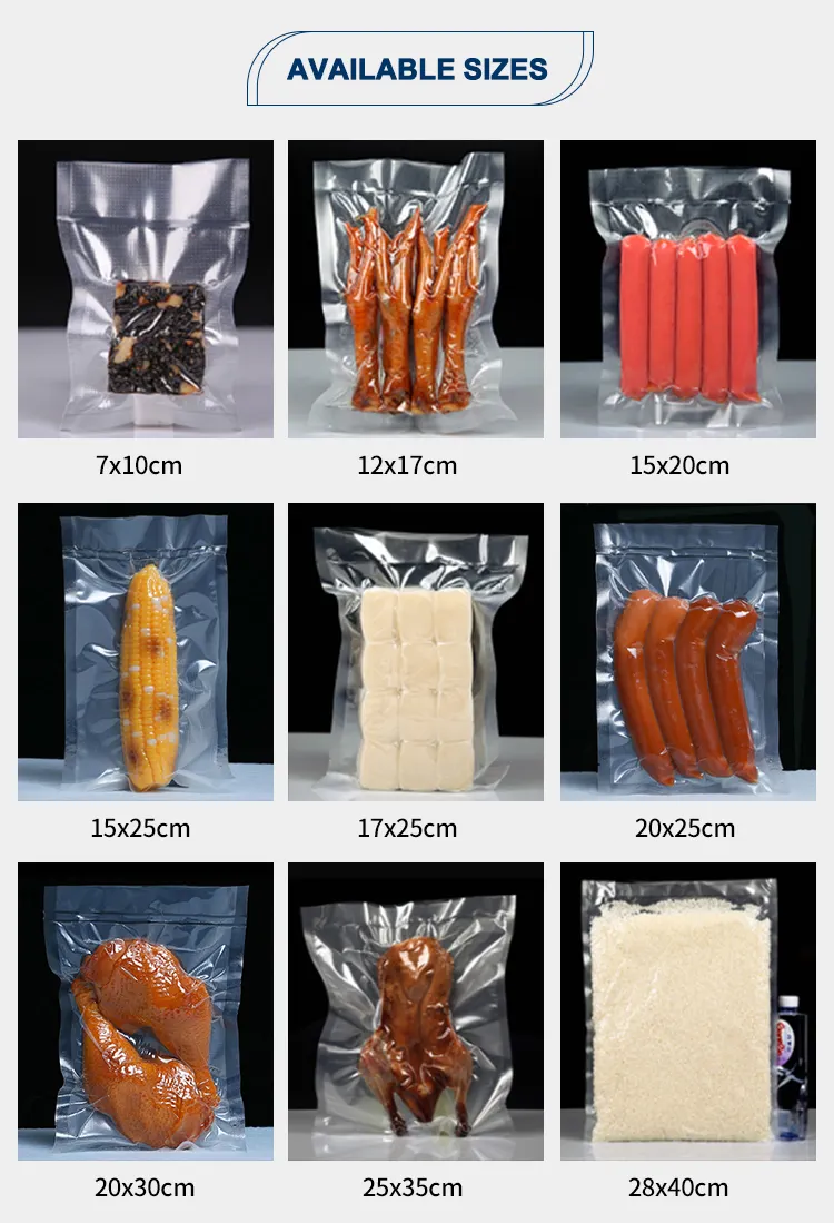 맞춤형 로고 비닐 봉투 식품 진공 보관 씰링 백 식품 포장 쇠고기 냉동 식품 간식 포장