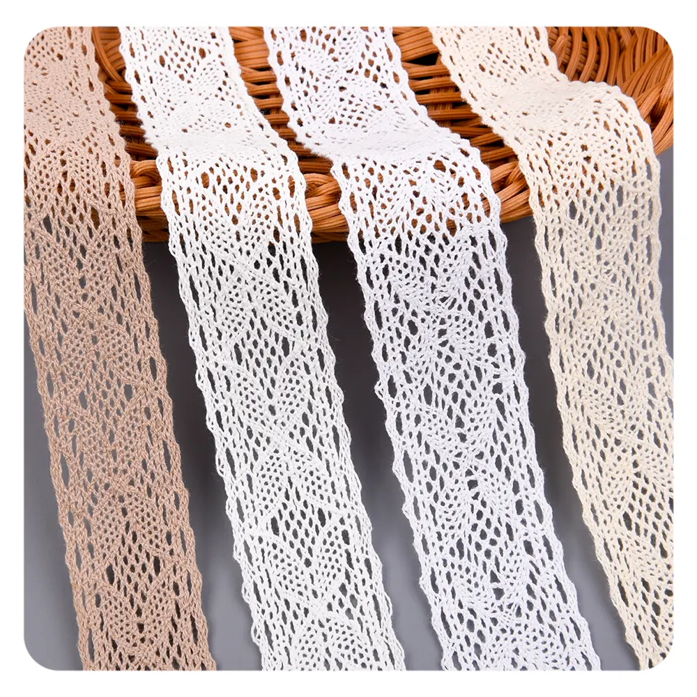 Personalizável poliéster algodão borboleta escavar borda crochet rendas guarnição para roupas