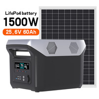 Système de stockage d'énergie solaire CXS Solar 1500W LiFePO4 avec batterie externe, protection IP21, écran LCD, design portable pour usage domestique